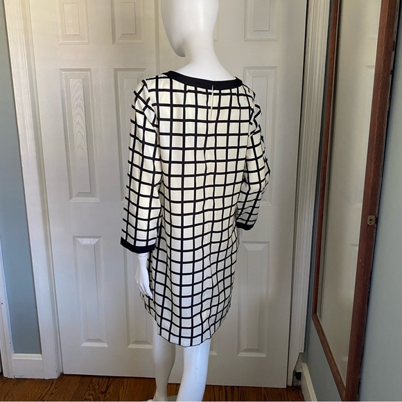 J.Crew Factory Black White Windowpane Shift Dress Size 8 NWT - Picture 4 of 9